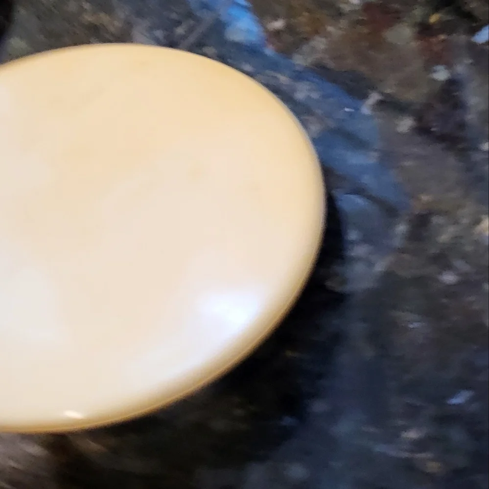 Pair of Antique Round Handled Cream Celluloid Vanity Hand Mirrors
